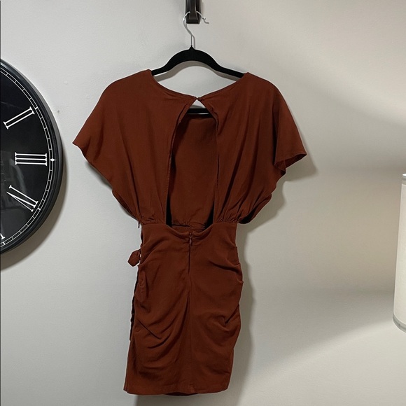 Free People Rough Rider Red Copper Textured Dress As is - Picture 5 of 12